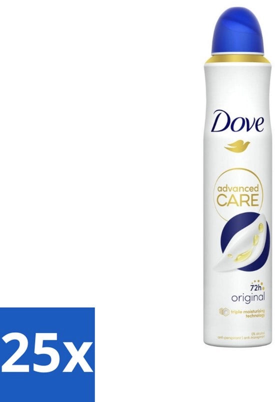 25 x Deodorante Spray Cura Avanzata - Protezione Fresca e Duratura - 200 ml - Spray Antitranspirante - Cura della Pelle - Protezione da Sudore e Odore - Idratazione Triplo