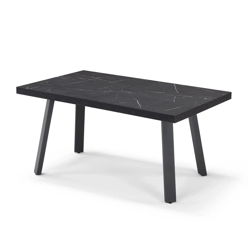 Tavolo allungabile da pranzo Pietra Nera 145x85 modello MIRO’ fino a 195 CM per sala da pranzo, cucina e soggiorno, design moderno con top in melaminico