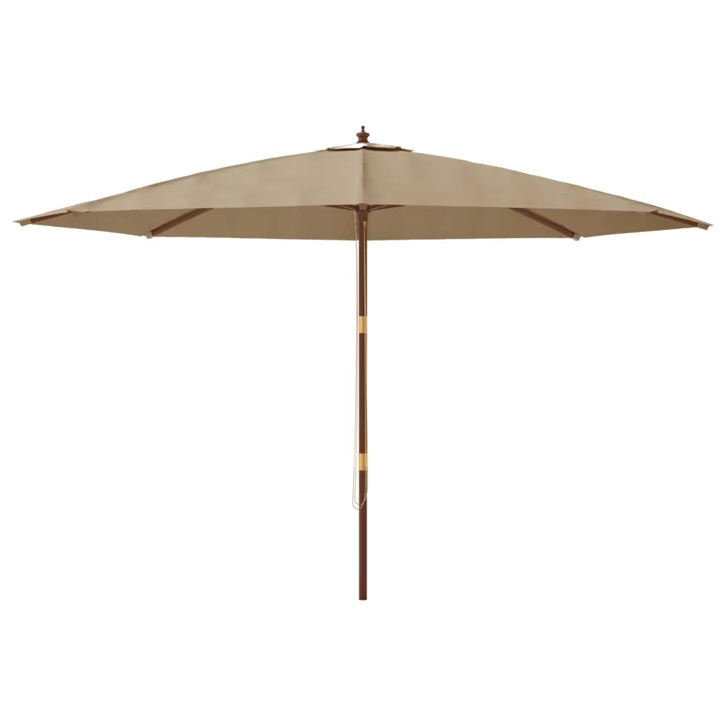 Ombrellone da Giardino con Palo in Legno Tortora 400x273 cm 363178