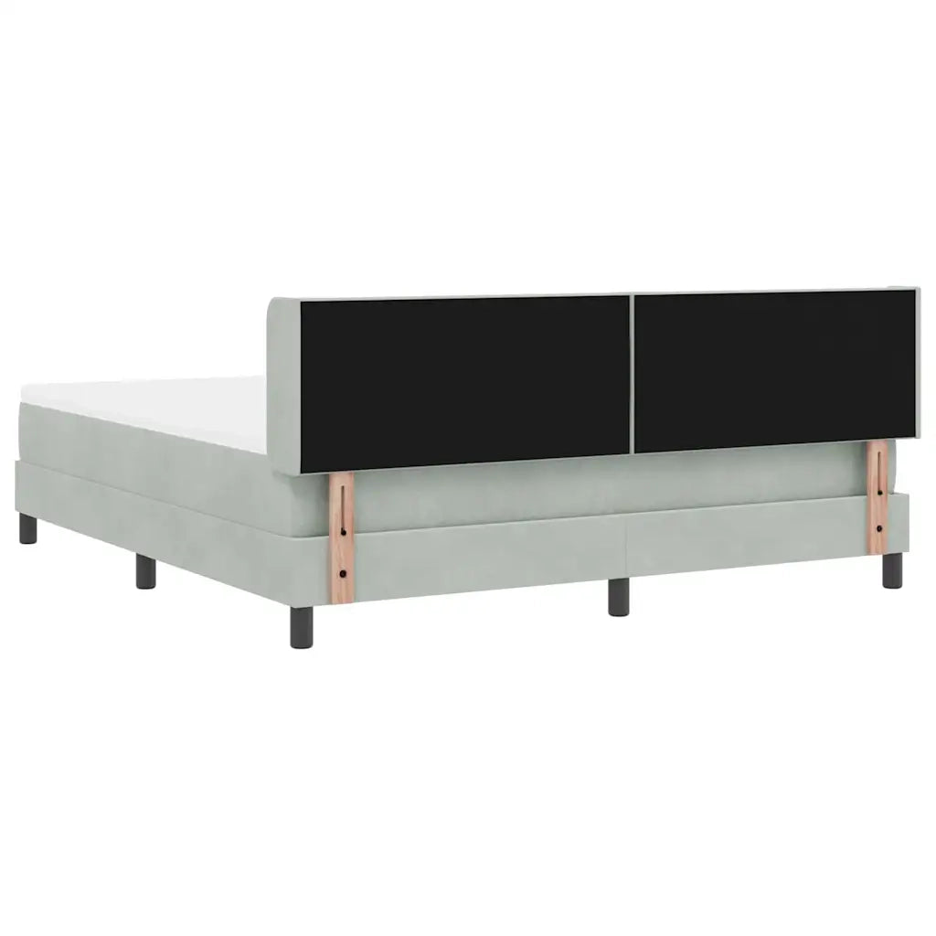 Letto a molle con testiera Grigio chiaro 200 x 180 cm Velluto 3341534