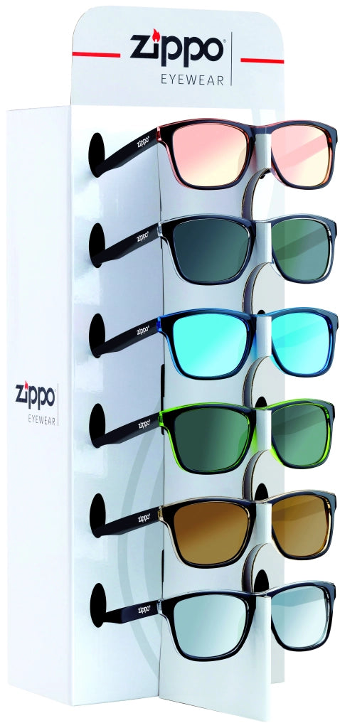 Zippo ASSORTIMENTO OCCHIALI DA SOLE 9 PAIA + ESPOSITORE OBP-201A