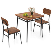 Set da pranzo 3 pezzi per angolo colazione-Tavolo e sedie da cucina quadrato con scaffale di stoccaggio Caff¨¨