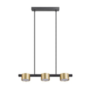 Sospensione Mirella nero oro 3 luci GX53 LED Polux