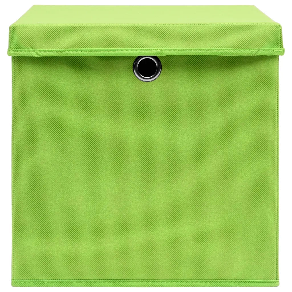 Scatole con Coperchi 4 pz Verdi 32x32x32 cm in Tessuto cod mxl 49301