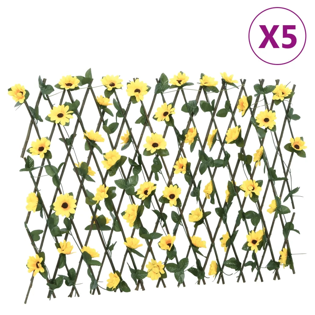 Traliccio Edera Artificiale Espandibile 5pz Giallo 180x60 cmcod mxl 116328