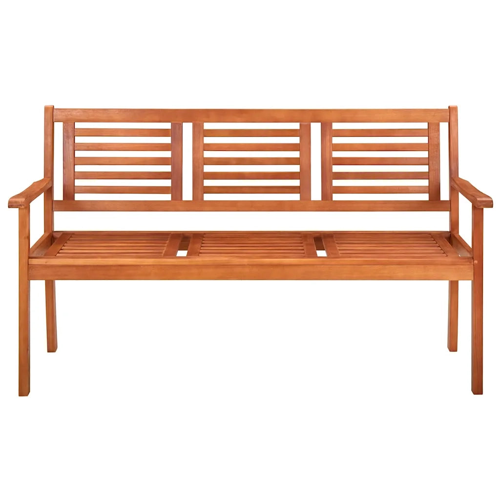 Panchina da Giardino 3 Posti e Cuscino 150cm Massello Eucalipto 3061010