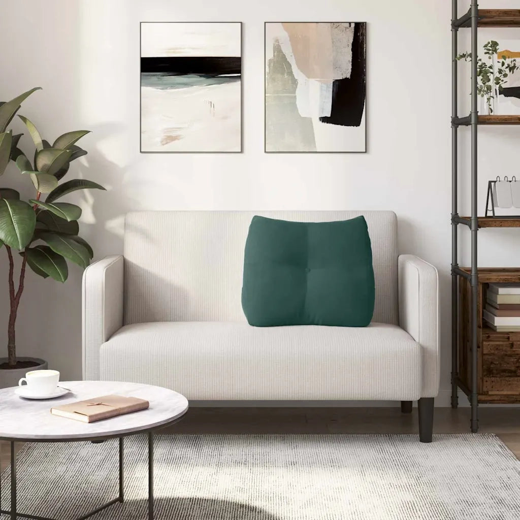 Cuscino per Schiena Verde Scuro 60 x 24 x 50 cm Velluto 42014402
