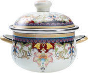 Piatto in emaille con coperchio e antiaderente per induzione - 3 litri - stile francese - piatto con manico in emaille.