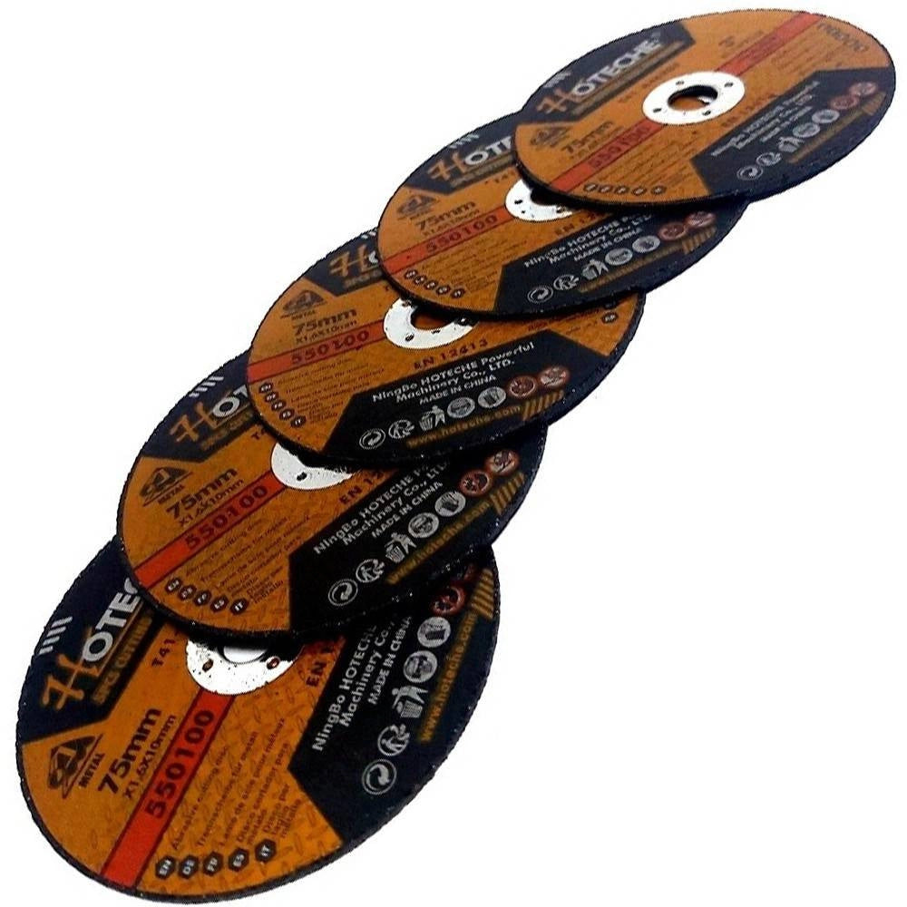 Trade Shop - Set 5 Pezzi Disco Abrasivo Da Taglio Ferro 75mm 1.6 X 10 Mm Ultra Sottile 550100 -