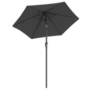 Ombrellone da giardino 2 m protezione UPF 50+ palo e stecche in metallo inclinabile base non inclusa per giardino balcone terrazza esterno piscina spiaggia grigio 12_0001776
