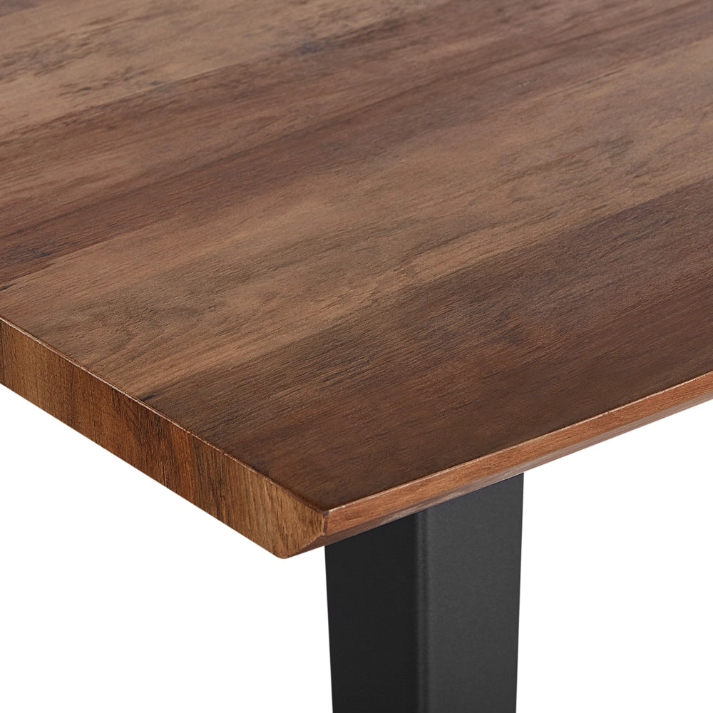 Tavolo da pranzo in legno scuro 160 x 90 cm con gambe in metallo Nero da cucina