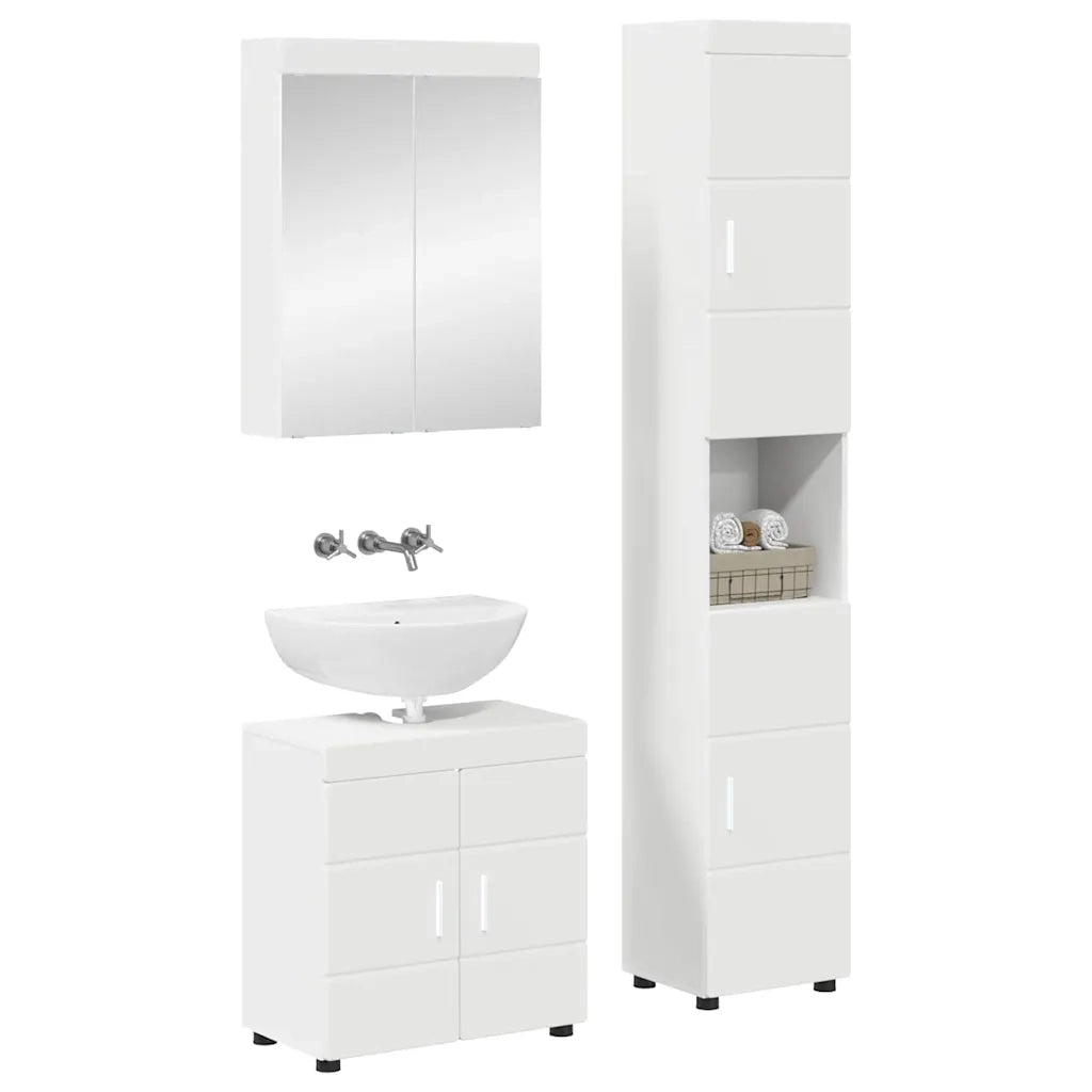Set di mobili per il bagno TULUM 3 pz Bianco 60 x 34 x 63 cm 3398034