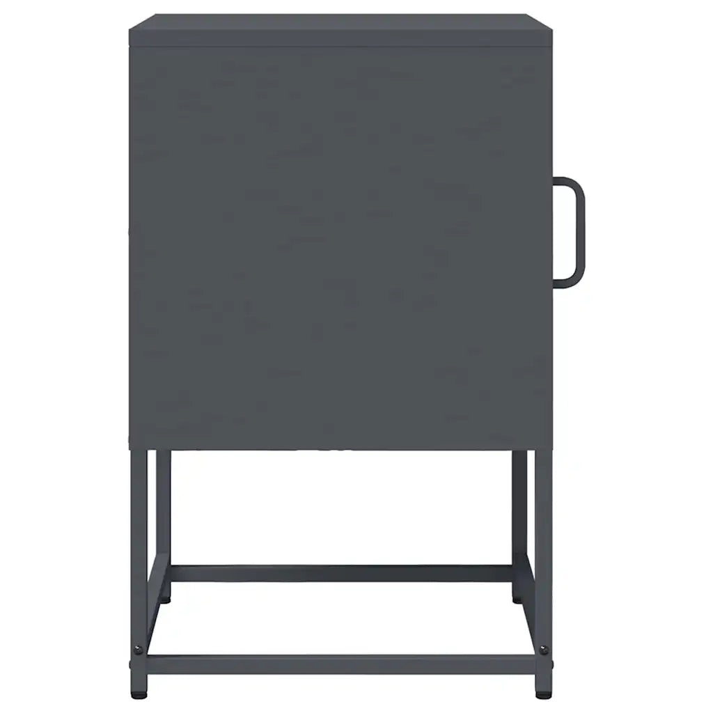 Comodino Antracite 36x39x60,5 cm in Acciaio Laminato a Freddo 853328