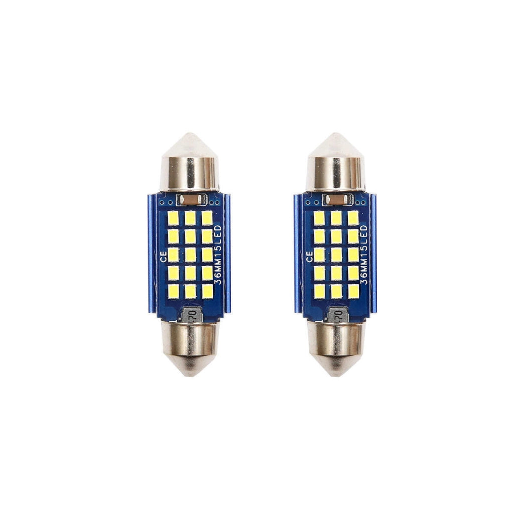 Set di 2 lampadine LED SMD SOFIT 36mm 12V 0,2A luce fredda