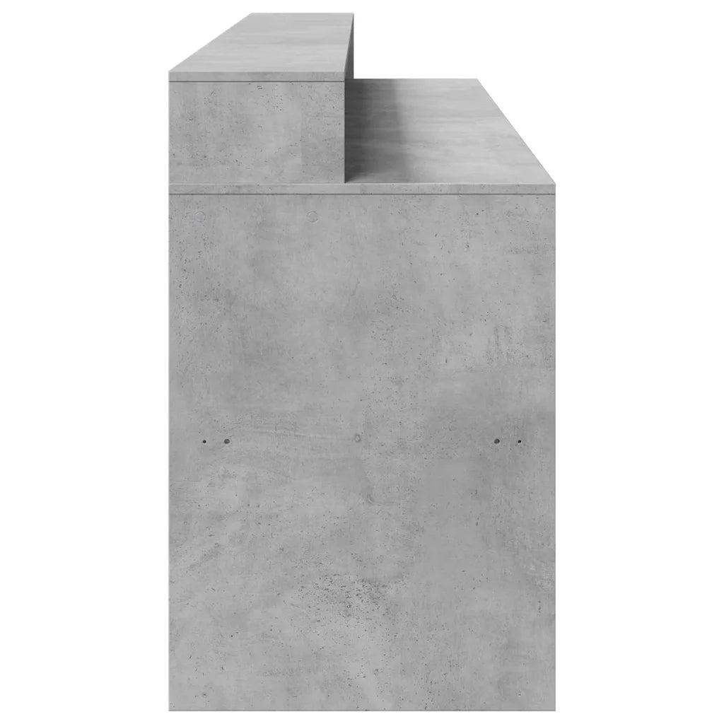 Scrivania con Luci LED Grigio Cemento 200x55x91 cm Truciolato 3309441