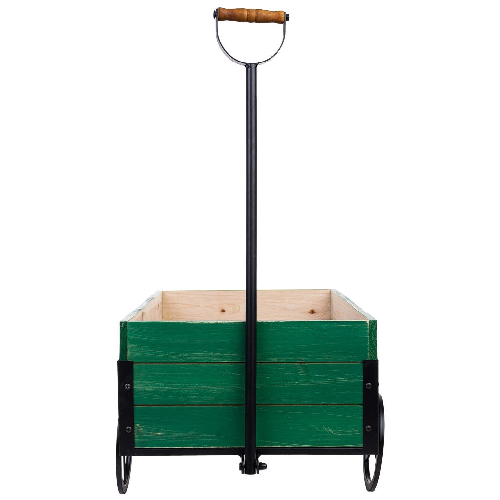 Carriola in legno e metallo con maniglia di traino 63x39,5x72h cm