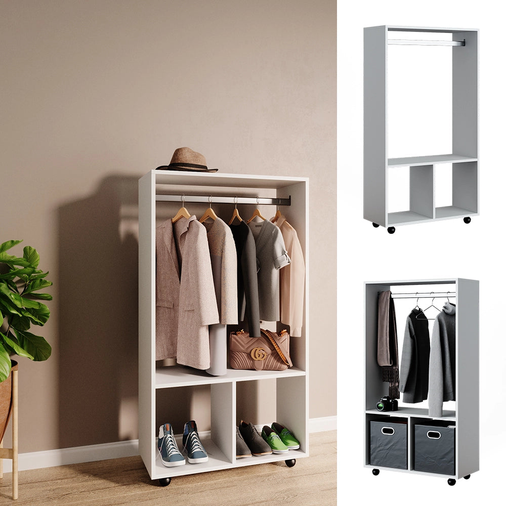 Vicco Armadio multifunzione Bianco 70 x 128 cm