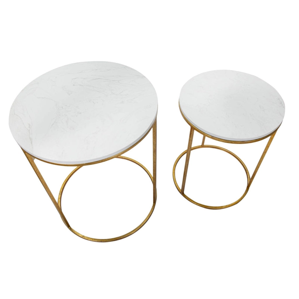 Set di Tavolini VKH534, Oro, Metallo, 52x52x63 cm