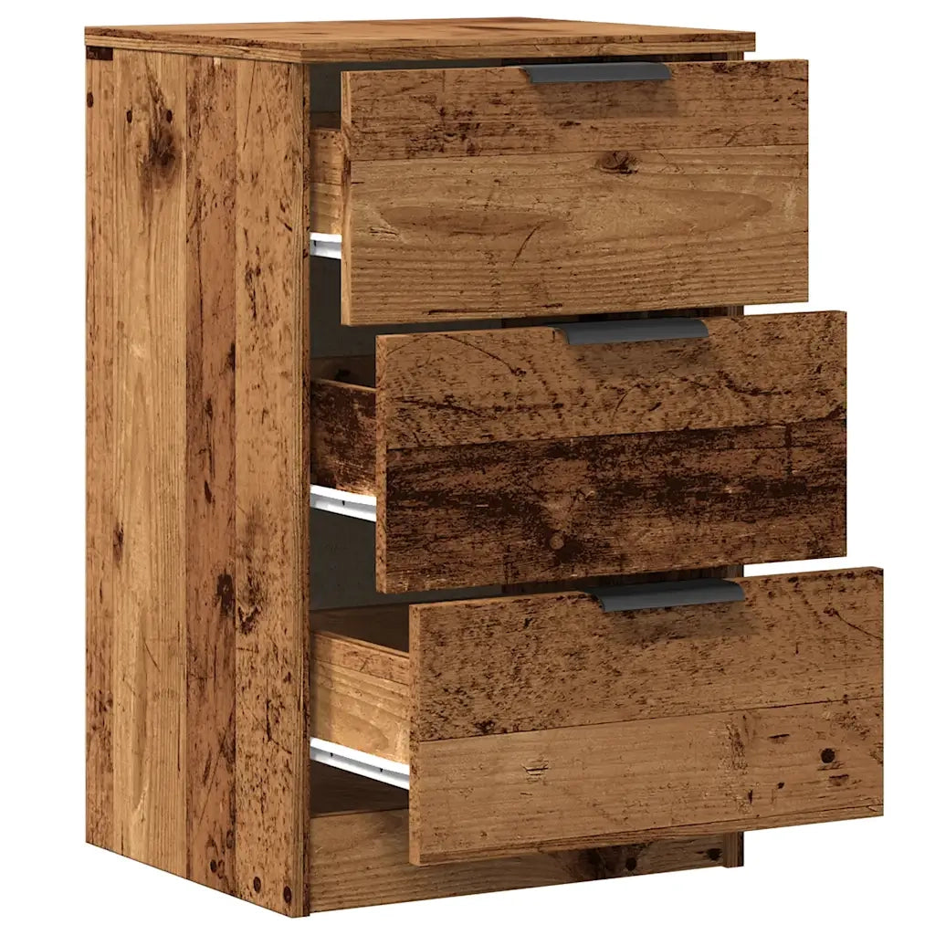 Set di 2 Comodini | Armadio da Notte | Mobiletto da notte Legno Antico 40x36x65 cm in Legno Multistrato