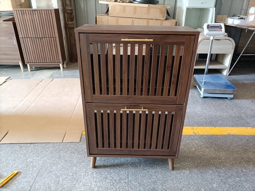 ARMADIO PORTASCARPE 60 cm Noce, 2 ante a ribalta, stile country