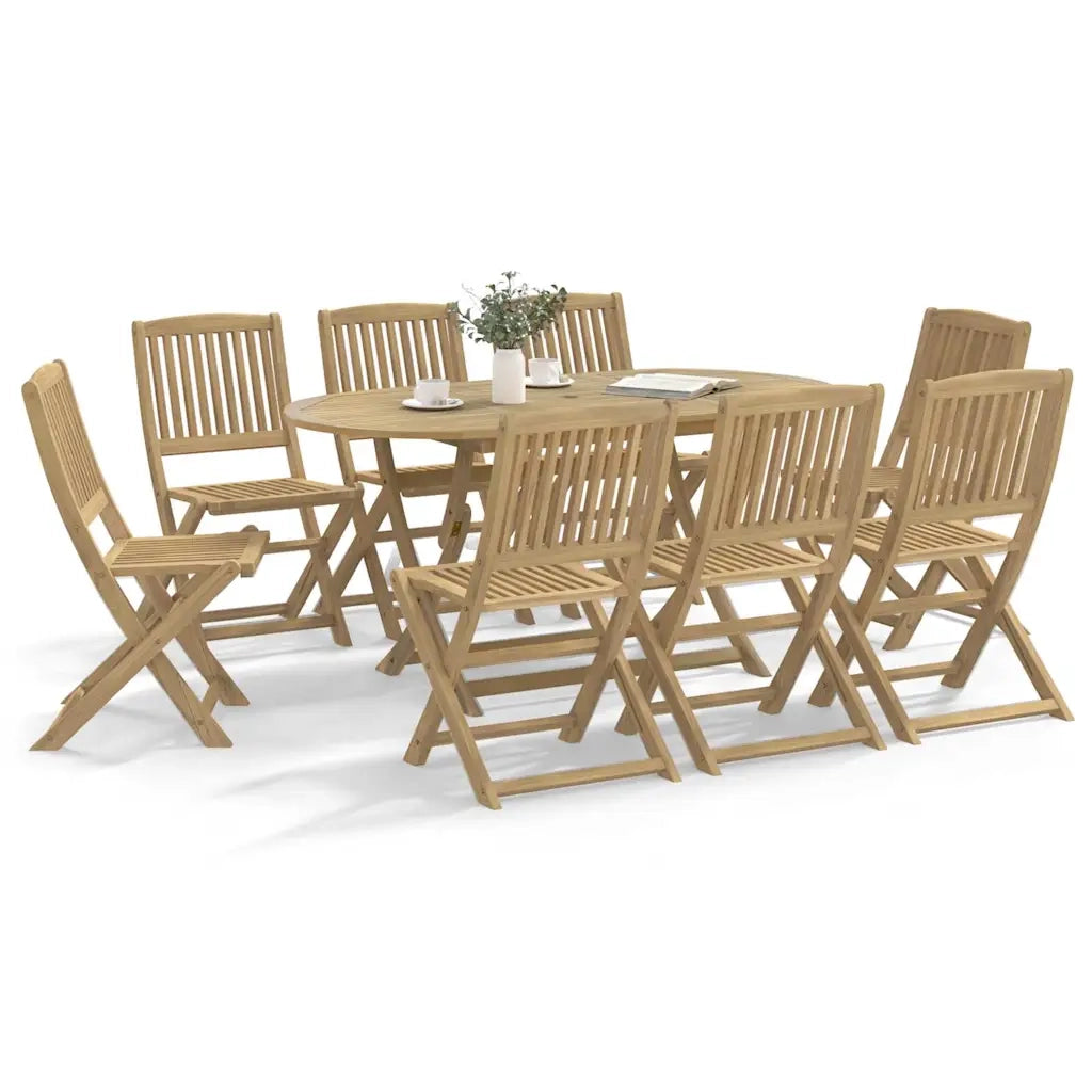 vidaXL Sedie da Giardino Pieghevoli 8 pz Legno Massello di Acacia