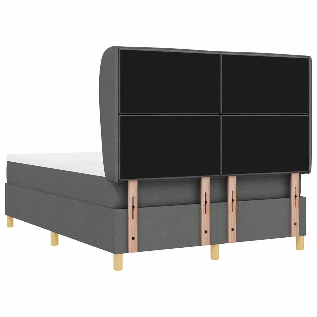 Letto a molle con materasso Grigio scuro 200 x 140 cm Tessuto 3340691