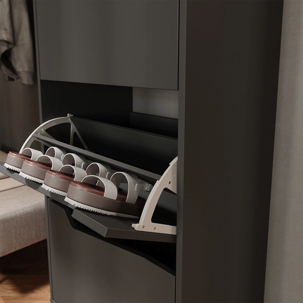 Vicco Scarpiera da ingresso Antracite/Artisan 60 x 129.5 cm con 3 scomparti