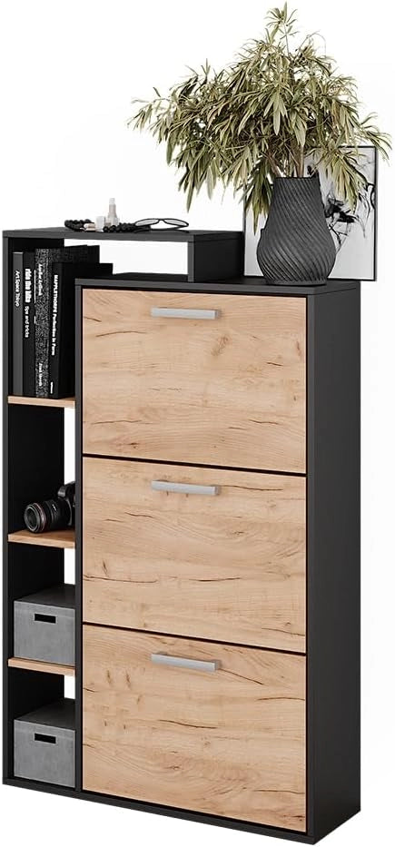 Scarpiera Orlando, Quercia dorata, 80 x 128.3 cm con 3 scomparti
