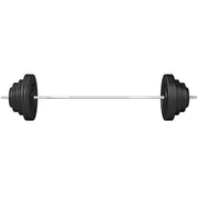 EasyComfort Set di Bilanciere e Dischi da 70 kg totali con 8 Pesi, Bilanciere Palestra Regolabile Antiscivolo in Acciaio, Plastica e Sabbia, Barra Ø25 mm, 170x40.5x40.5cm, Nero