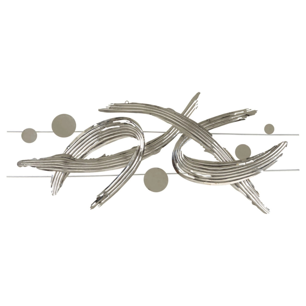 Decorazione in Metallo 3D Astratto 1, Argento, Metallo, 121x5x52 cm