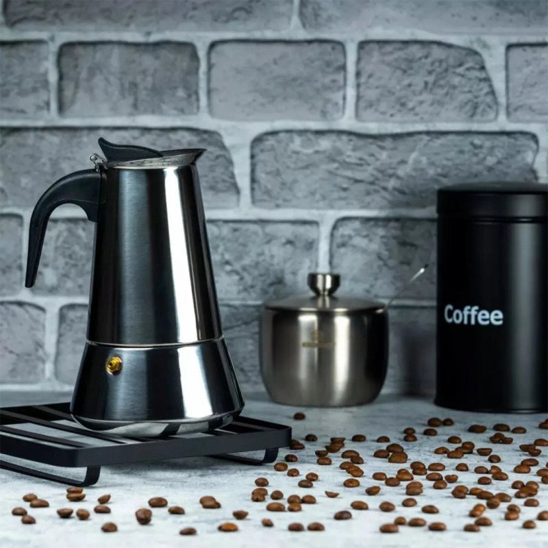 Kinghoff KH-1047 Espresso Maker - Macchina per caffè in acciaio inossidabile da 600 ml