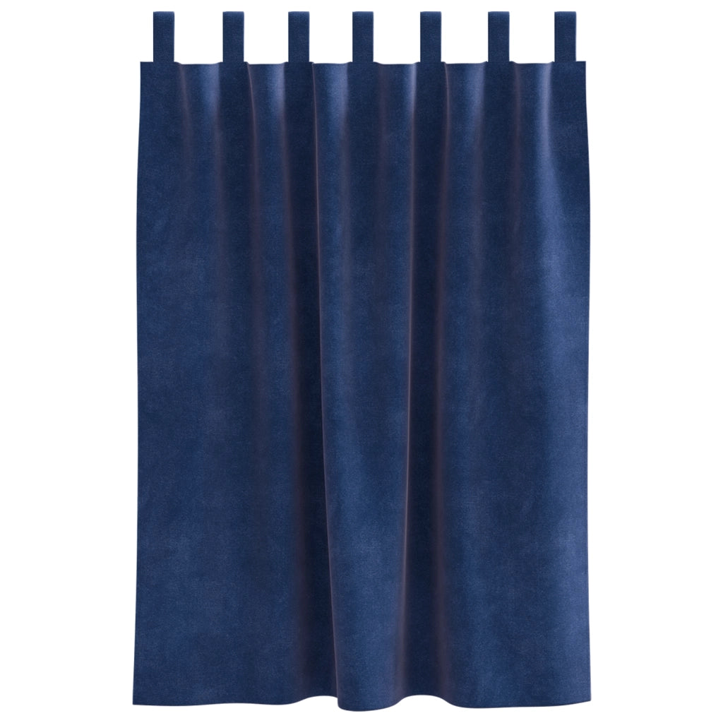Tende Blackout  con anelli di sospensione 2 pezzi Blu scuro in velluto