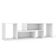 Mobile TV console a 2 pezzi con combinazione libera, Centro di intrattenimento minimalista per TV da 50-60pollici Bianco