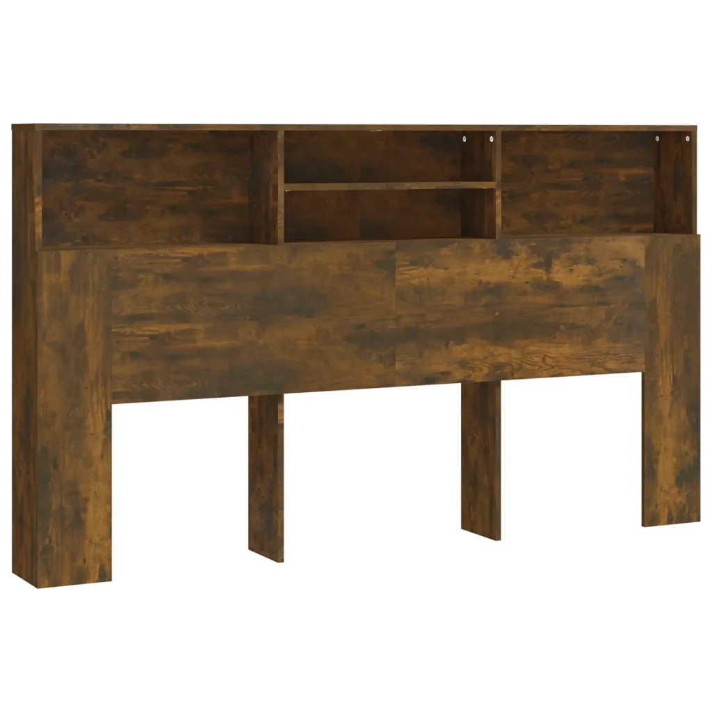 Testiera con Scomparti-Testata del letto Rovere Fumo 180x19x103,5 cm