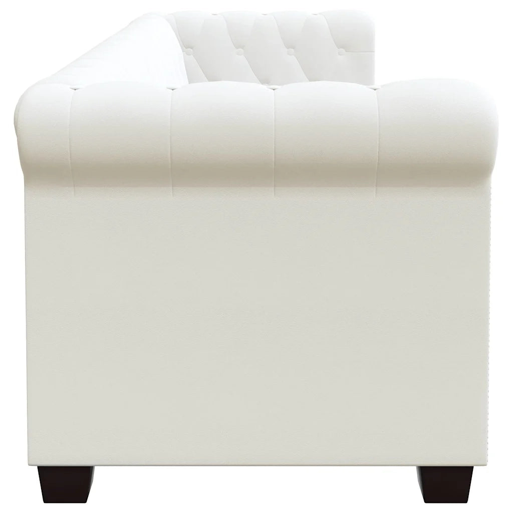 Divani Chesterfield a 2 Posti e a 3 Posti in Similpelle Bianco 272250