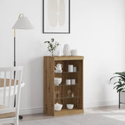Credenza con luci LED Rovere Artigianale 60,5x37x100 cm
