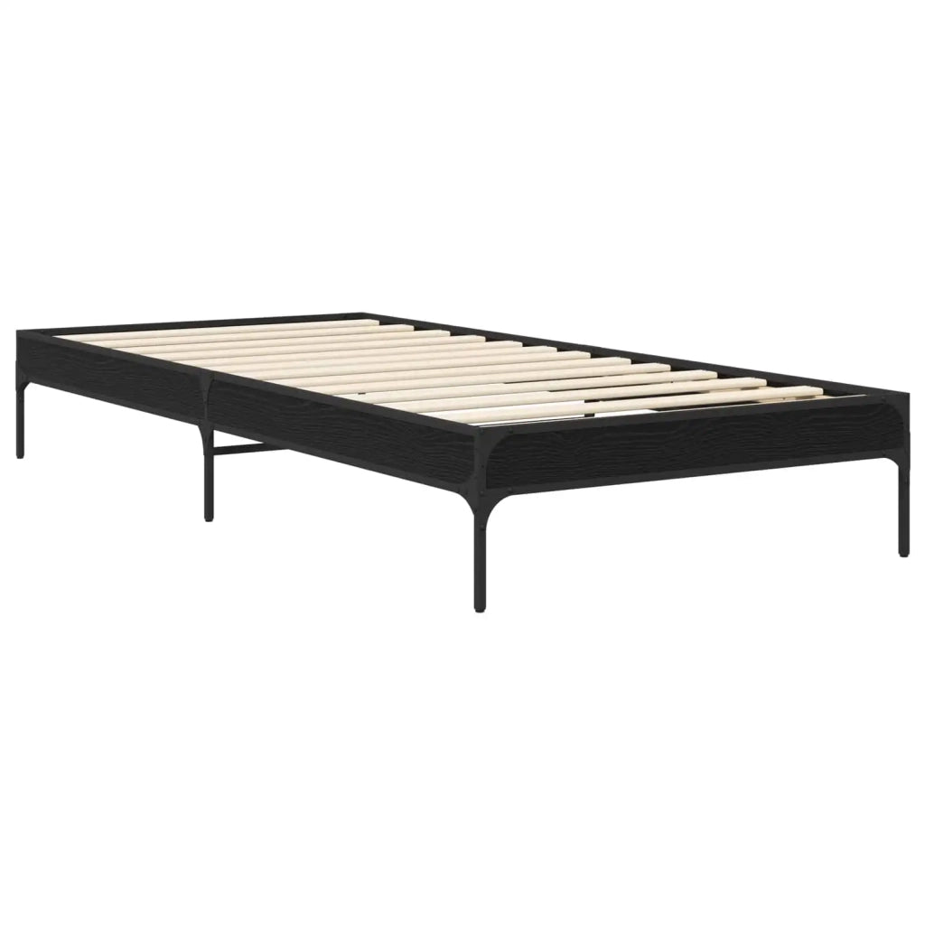 Struttura del letto Rovere Nero 80 x 200 cm