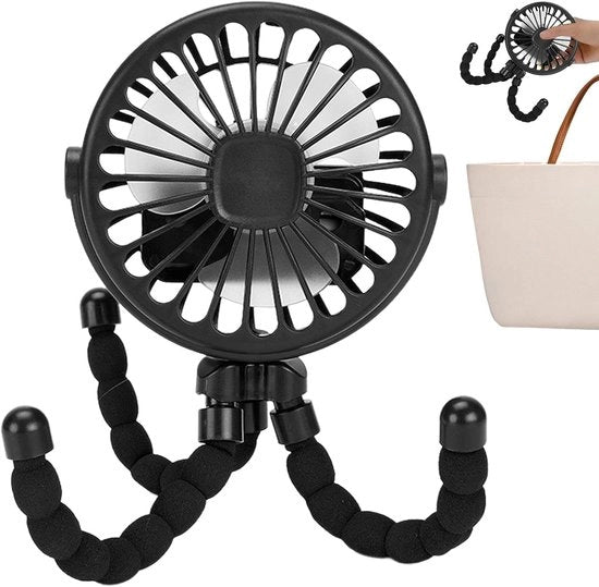 Ventilatore portatile per bambini per viaggi, ventilatore a clip - Ventilatore rotativo per bambini di età prescolare | Ventilatore portatile 360° girevole per bambini