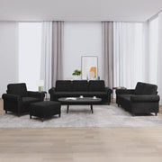 Set di Divani 4 pz con Cuscini Nero in Velluto 3202185
