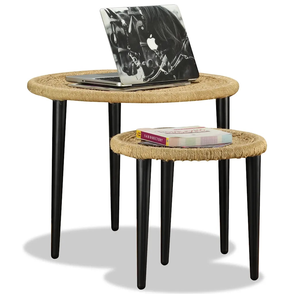 Set Tavolini da Salotto 2 pz in Iuta Naturale 244218