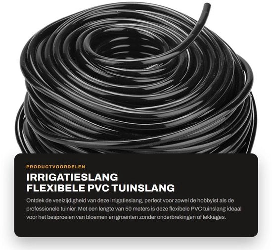 Slang Irrigazione 50 metro - Slang Flexibile in PVC per Giardino - Duraturo - Esterno Resistentente - Adatto per Uso Industriale - Resistente alla Degradazione