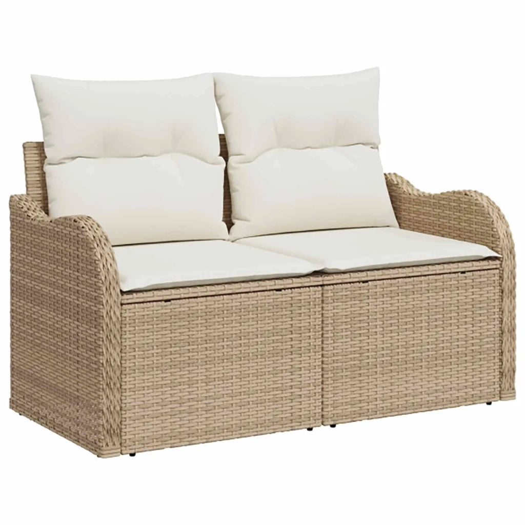 Set di divani 8 pz Beige e Bianco Crema 3448072