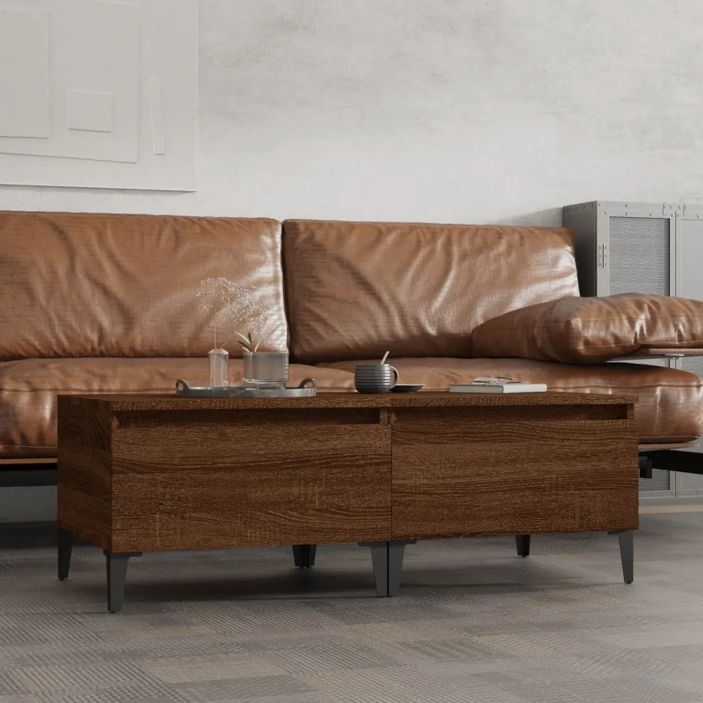 Tavolini 2 pz | Tavolo laterale Rovere Marrone 50x46x35cm in Legno Multistrato