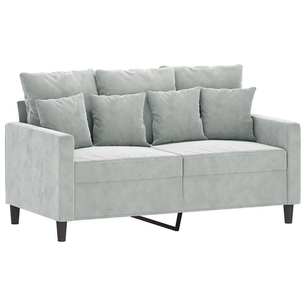 Divano a 2 Posti Grigio Chiaro 120 cm in Velluto 359293