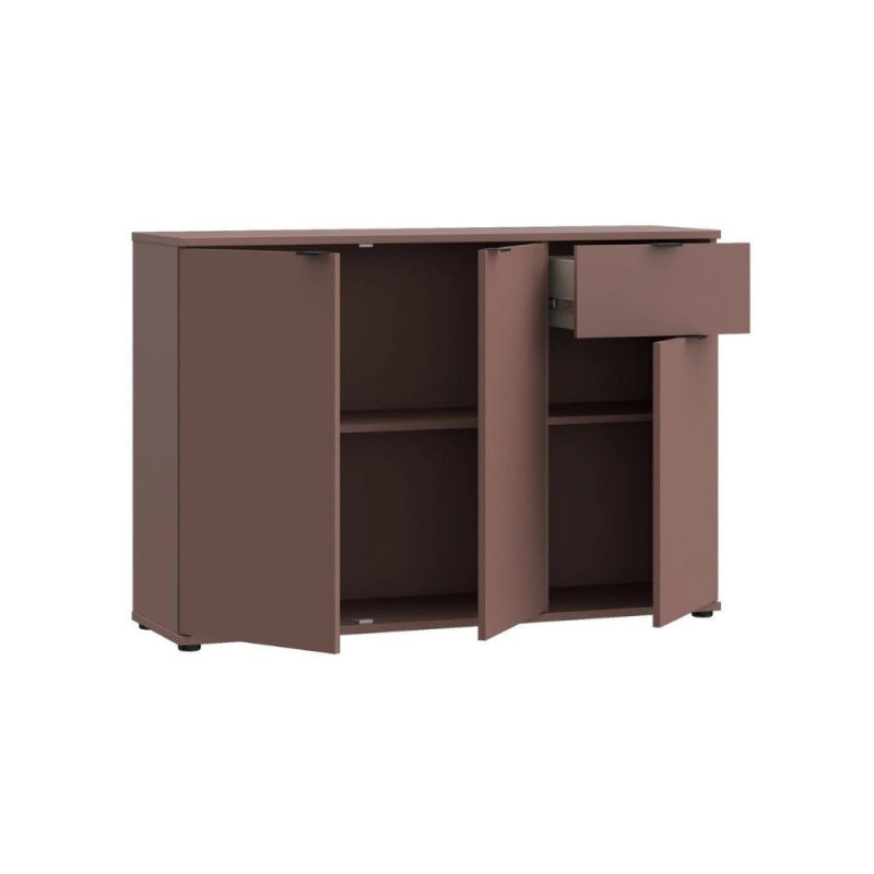 Mobile multiuso Segno con tre ante e 1 cassetto L 120 cm colore terracotta