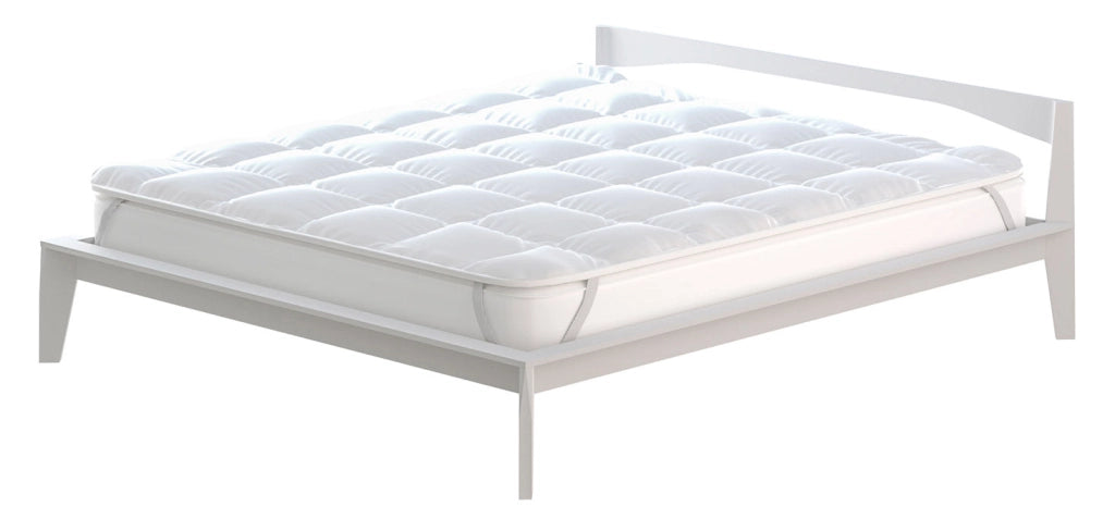 Topper Matrimoniale Trapuntato 300 gr/mq con Elastici Basic Bianco