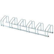 EasyComfort Rastrelliera Portabiciclette Parcheggio per 6 Biciclette in Acciaio, 179x33x27 cm, Argento