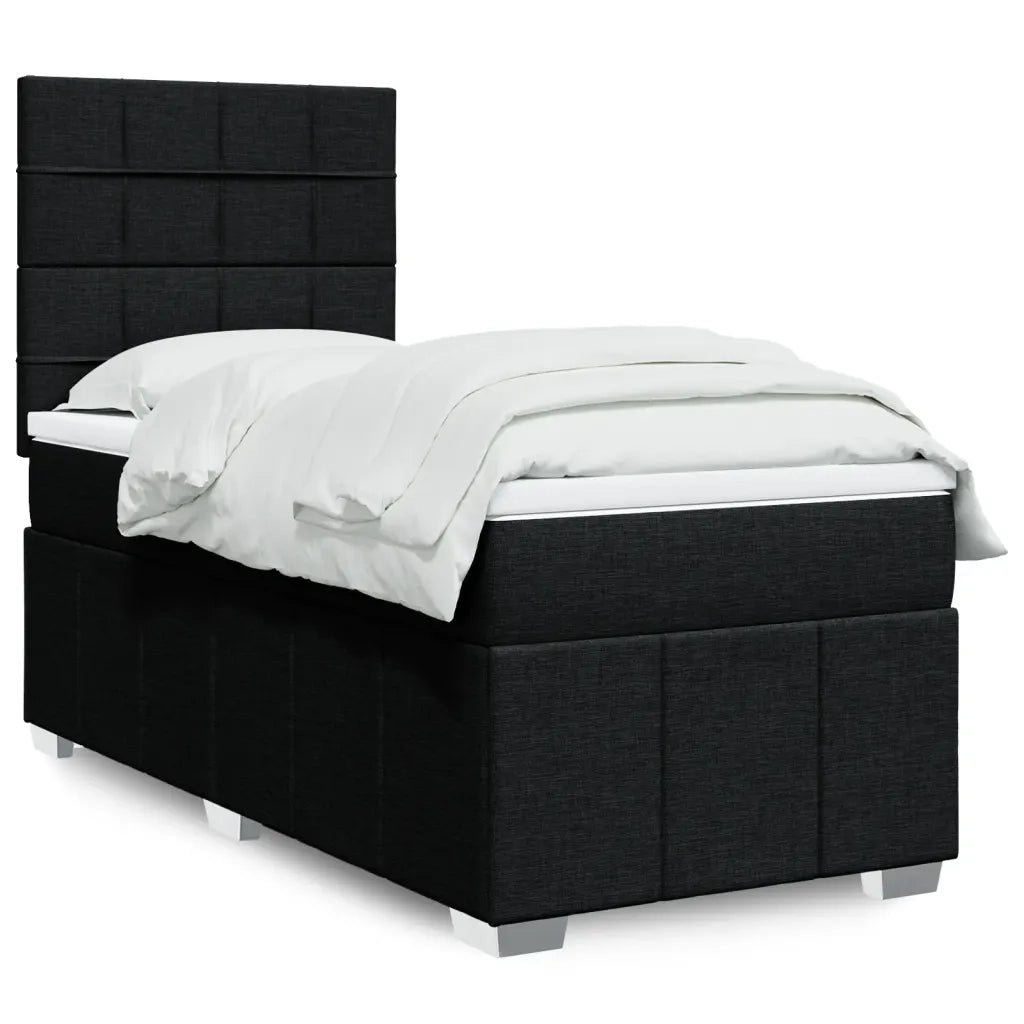 Giroletto a Molle con Materasso Nero 100x200 cm in Tessuto 3293881