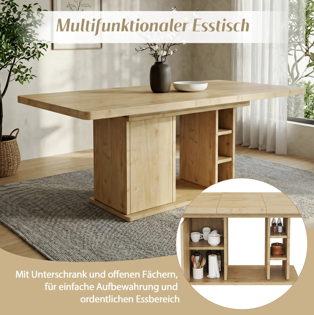 Tavolo da pranzo allungabile 140-180 x 80 cm con contenitore