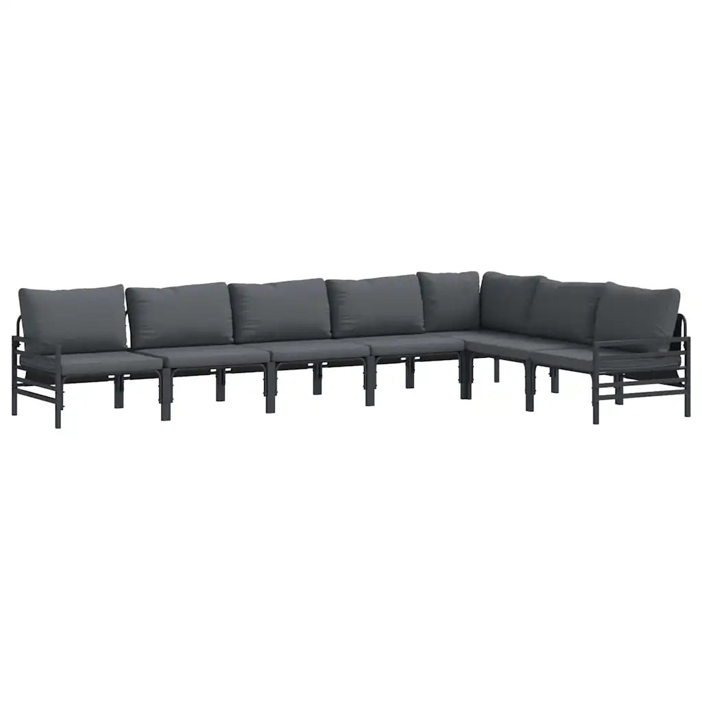 vidaXL Set Divano da Giardino 7 pcs Antracite Acciaio